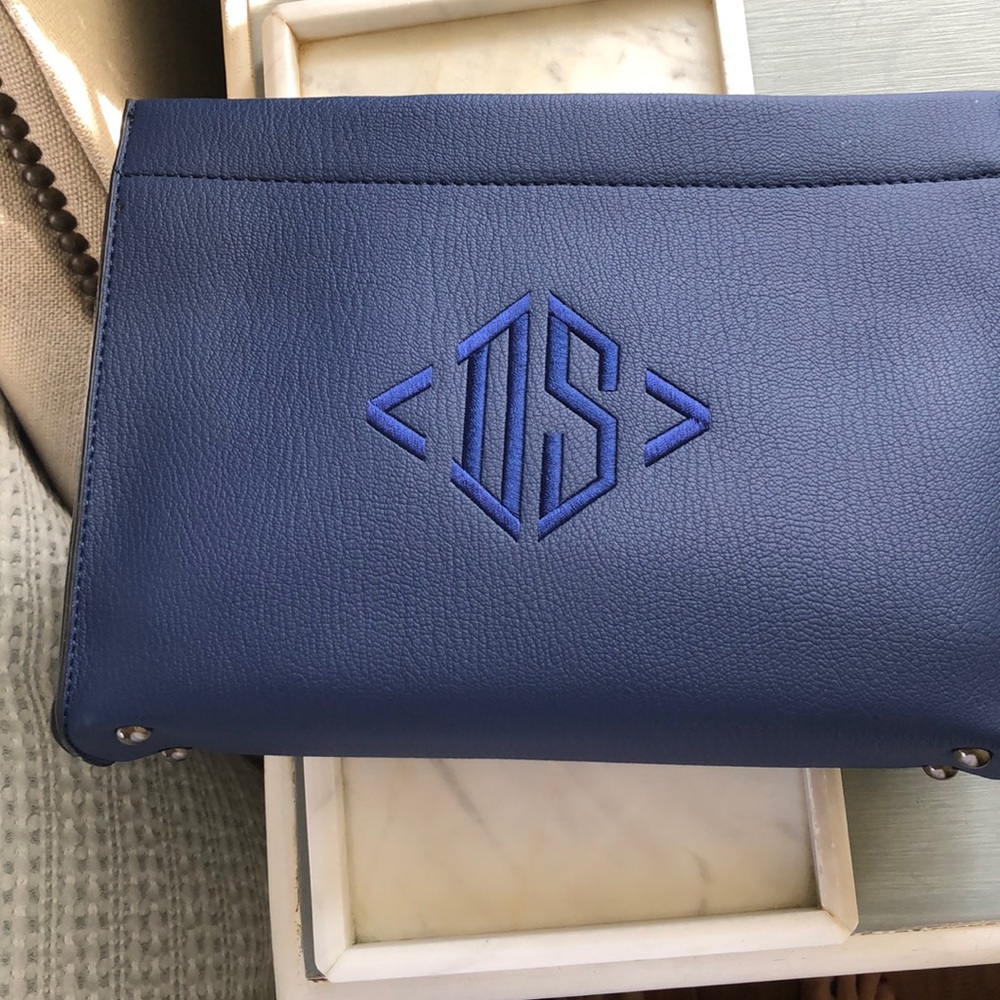 Monogram DS clutch in navy new